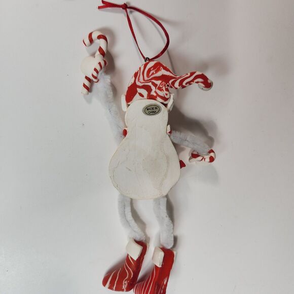 Snowman Christmas Ornaments Bendable Set of 5 SnowWoman Hang Sit - Picture 4 of 6